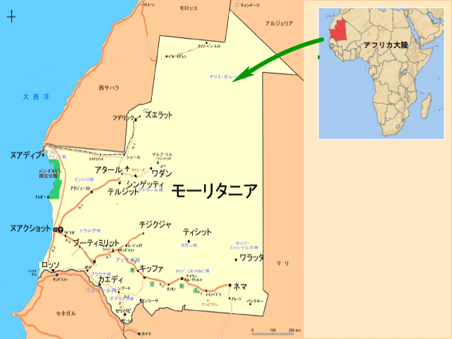 モーリタニア地図